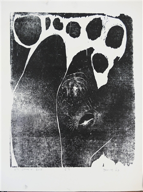 2 - 1960's Wood Block Prints by North Carolina Artist Norbert Irvine (1937 - 2015) - Stones & Rock Number 5-8 Artist Signed and Dated 1966 and Unsigned Woodblock - Signed Art Measures 17 1/2 by...