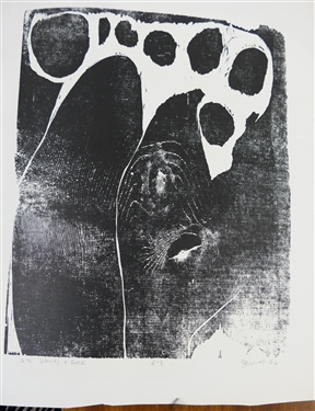 2 - 1960's Wood Block Prints by North Carolina Artist Norbert Irvine (1937 - 2015) - Stones & Rock Number 6-8 Artist Signed and Dated 1966 and Unsigned Woodblock - Signed Art Measures 17 1/2 by...