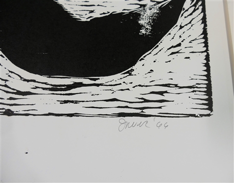 2 - 1960's Wood Block Prints by North Carolina Artist Norbert Irvine (1937 - 2015) - Dead Up Number 2-4 Dated 1966 and Other Unsigned Wood Block Print - Dead Up Measures 14 1/2 By 17 1/2