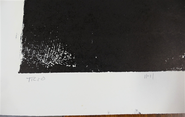 2 - 1960's Wood Block Prints by North Carolina Artist Norbert Irvine (1937 - 2015) - Trio Number 11 -11 Dated 1966 and Other Unsigned Wood Block Print - Signed Print Measures 17 1/2 By 15 1/2