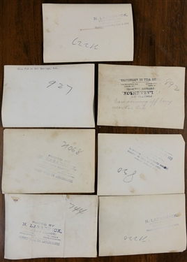 7 Automobile Race Photographs by N. Lazarnick (Detroit Branch) of Ohio 12 Car - Captions on Reverse Ohio #12 at Hot Springs, Ark.  and Cars coming off ferry near Roe. Ark - Photos Measure 4...