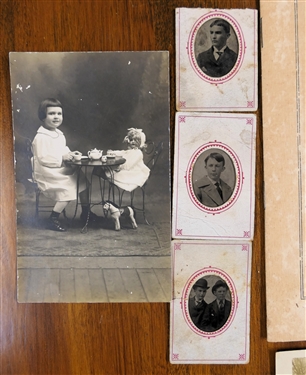 Collection of Antique Photos, Tin Types, and CDV Cards including Many of Young Boys, Little Girl at Tea Party, and Program  Address of Armistead Burwell, Esq. May 10th 1898 - Confederate Memorial...