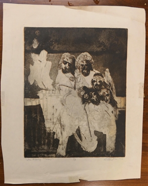 The Rising Moon Screen Print by North Carolina Artist Sudi Park - Number 1/3 - Dated 1970 - Print Measures 13 3/4 by 10 