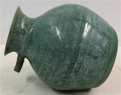 Pretty Green Holly Hill - Seagrove North Carolina Art Pottery Bid House - Dated 1996 - House Measures 5 1/2
