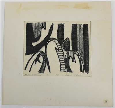 Ronald L. Sears - North Carolina Artist Moon Particles Number 3/10 - Dated 1969 - Artist Signed Matted Print - Mat Measures 13 3/4 by 14 1/4 