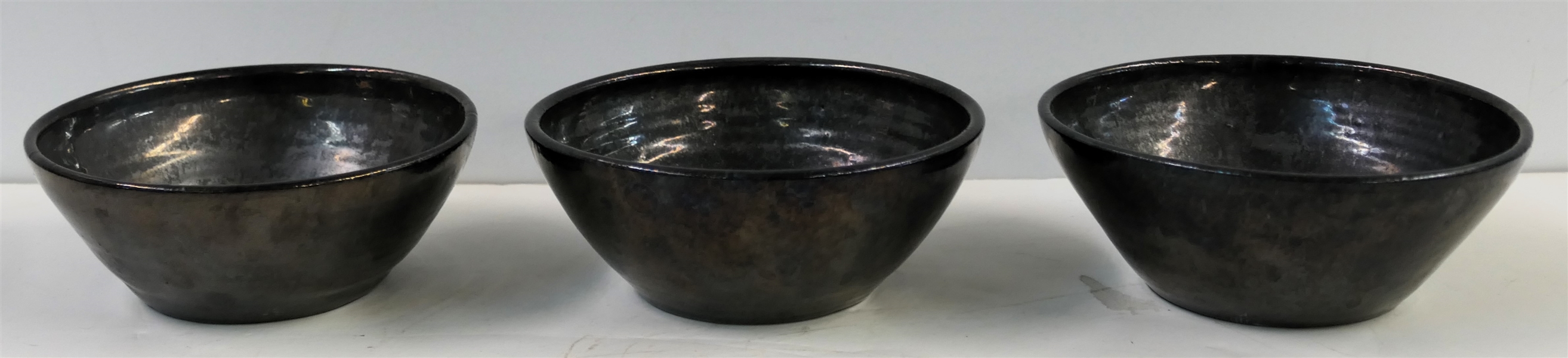 3 Cole Pottery Bowls - Signed by Artist Celia Cole - Dated 1987 - Poems on Bottoms of Each Bowl - Bowls Measure 5 1/2" Across