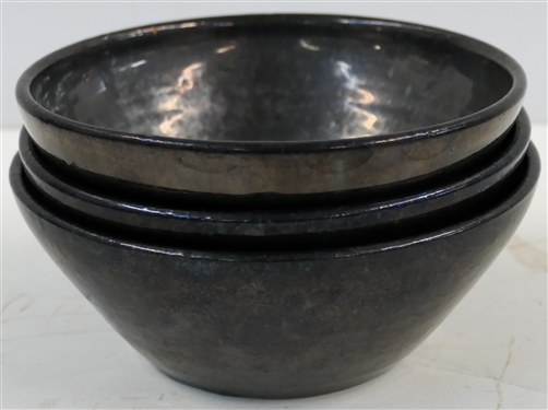 3 Cole Pottery Bowls - Signed by Artist Celia Cole - Dated 1987 - Poems on Bottoms of Each Bowl - Bowls Measure 5 1/2 Across