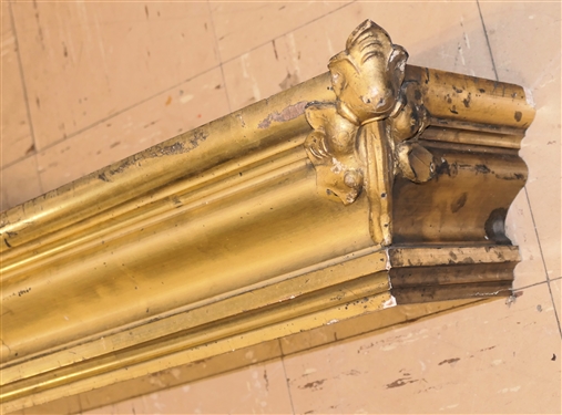 Incredible 19th Century Giltwood Window Cornice - Woman's Bust in Center - Ornate Center Crest and Corner Pieces - From Longgrass Plantation - Overall Measures 55