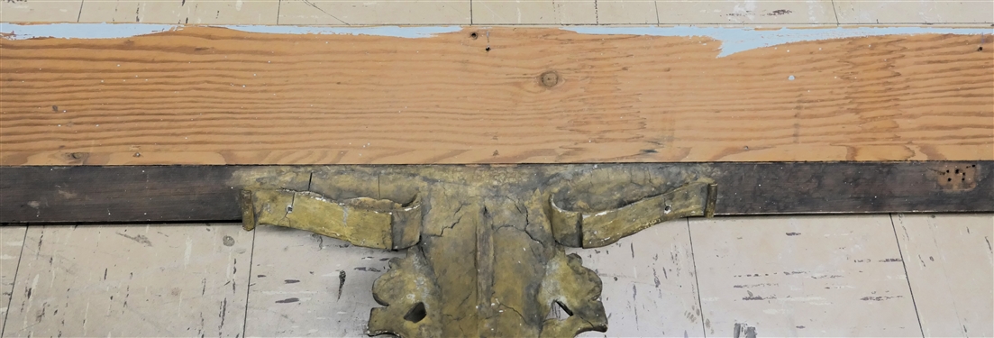 Incredible 19th Century Giltwood Window Cornice - Woman's Bust in Center - Ornate Center Crest and Corner Pieces - From Longgrass Plantation - Overall Measures 55