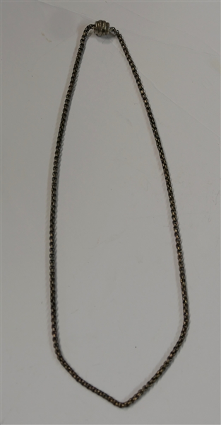 24" Sterling Silver Rolo Link Necklace with Sterling Silver Snap Closure 