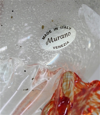 Large Murano Italian Art Glass Rooster Statue - Hand Blown - Original Murano Sticker - Statue Measures 15 1/2 Tall 