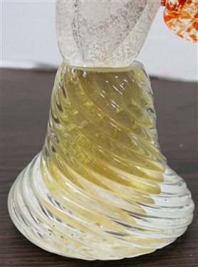 Large Murano Italian Art Glass Rooster Statue - Hand Blown - Original Murano Sticker - Statue Measures 15 1/2 Tall 