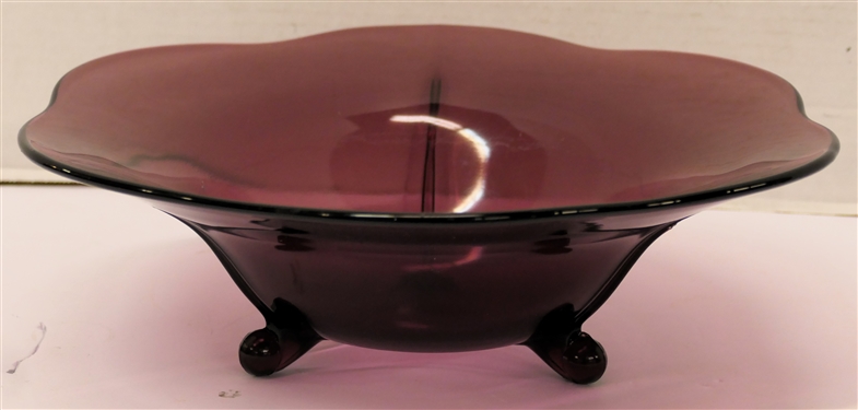 Pretty Amethyst Glass Footed Bowl - Bowl Measures 4 tall 12 across