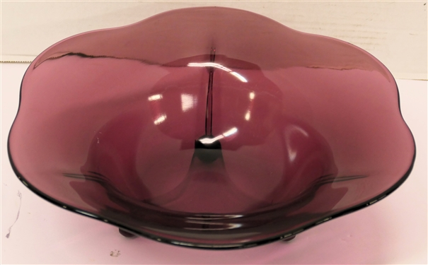 Pretty Amethyst Glass Footed Bowl - Bowl Measures 4 tall 12 across