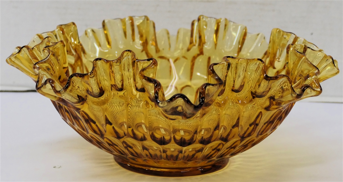 Fenton Thumbprint Colonial Amber 12" Bowl 