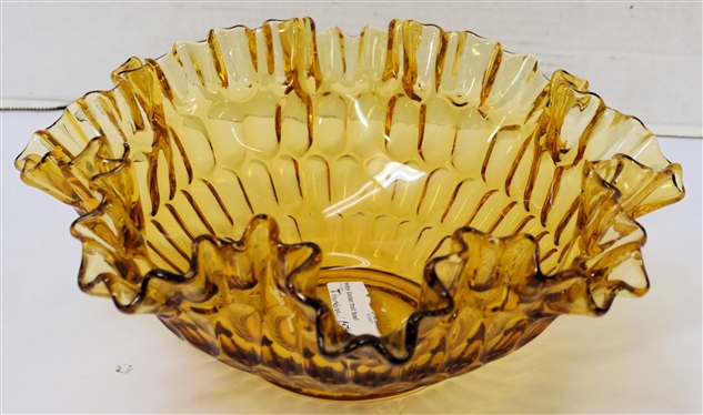 Fenton Thumbprint Colonial Amber 12 Bowl 