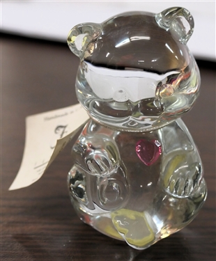 Fenton October Crystal Bear - Bear Measures 3 1/2 Tall 