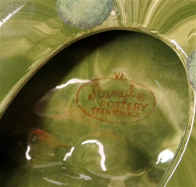 Stangl Art Pottery Ash Tray - Green Swirl Glaze - Ash Tray Measures 8 1/4 by 7 1/4