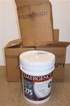 3 - Emergency Food Supply Buckets in Original Boxes 275 Servings Per Bucket - Factory Sealed - Manufactured in 2010