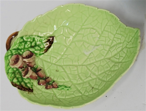 Carlton Ware - Australian Design Leaf Dish and Green Footed Planter 3 1/2 tall 6 1/2 Across