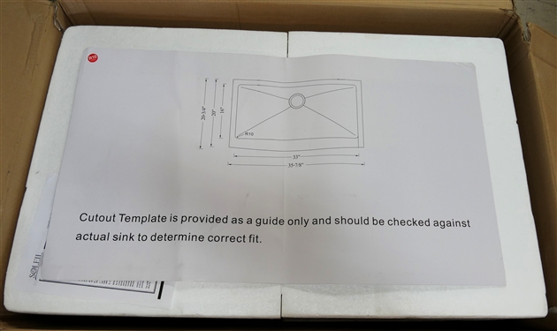Soleil Collection Apron Front Stainless Steel Sink - Brand New in Original Box - Measures 36 by 20 3/4