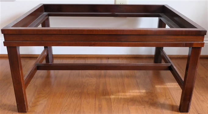 Mahogany Butler's Tray Table - Finely Constructed - Lift Off Tray with Scalloped Back Splash and Sides - Sturdy Stand with Chamfered Legs - Table Measures 24 Tall 30 by 22 1/2 