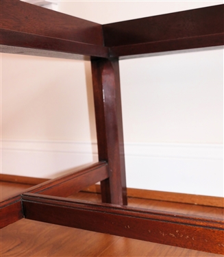 Mahogany Butler's Tray Table - Finely Constructed - Lift Off Tray with Scalloped Back Splash and Sides - Sturdy Stand with Chamfered Legs - Table Measures 24 Tall 30 by 22 1/2 