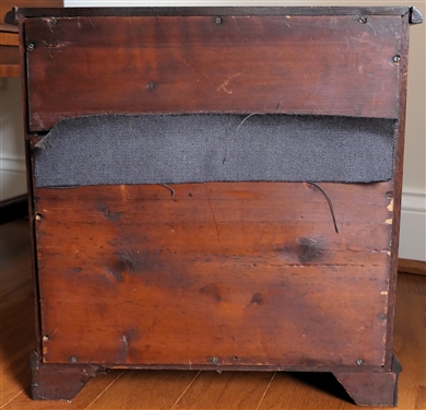 Nice Small Mahogany Specimen / Collectors Cabinet with Graduating Drawers - Wood Knobs, Paneled Doors with Brass Hardware - Missing Part of One Foot - Cabinet Measures 15 Tall 14 1/2 By 11 1/2 -...