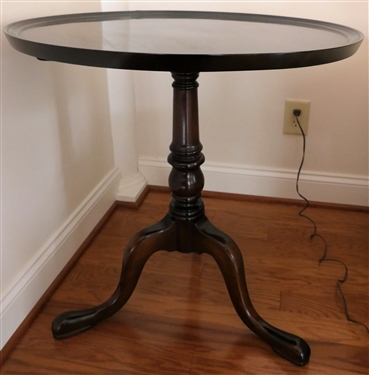 Nice Mahogany Tilt Top Tea Table - Queen Anne Style Padded Feet -Turned Pedestal - Table Measures 29 Tall 28 Across