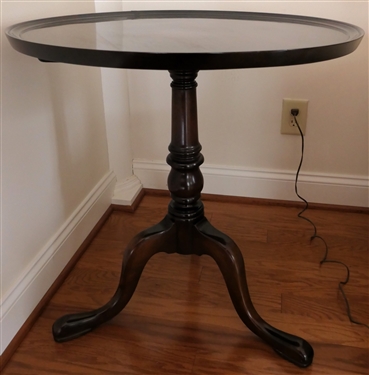 Nice Mahogany Tilt Top Tea Table - Queen Anne Style Padded Feet -Turned Pedestal - Table Measures 29 Tall 28 Across
