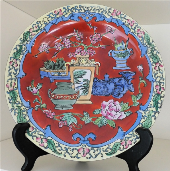 "Oriental" Decorator Plate - Made in Macau - Plate Measures 10 1/4" Across