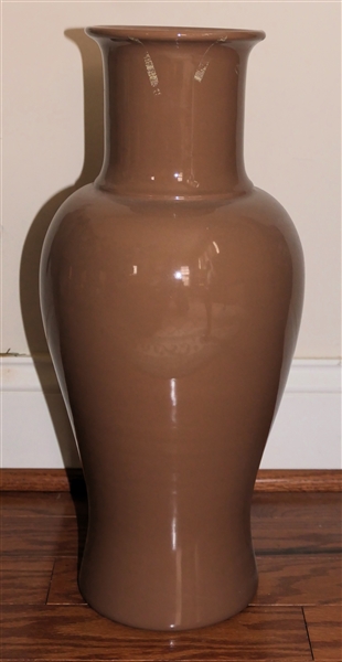 Taupe Ceramic Decorator Vase - 18" Tall 