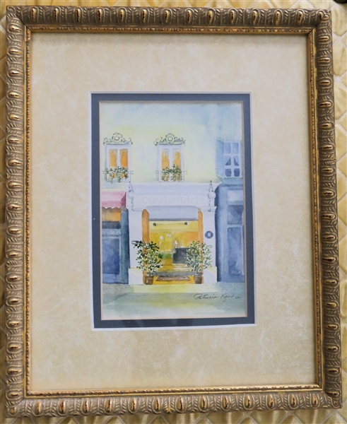 "Continent" Water Color Painting by Mississippi Artist Patricia Kent - Framed and Double Matted - Frame Measures 11 1/4" by 9 1/8"