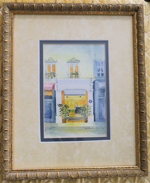 Continent Water Color Painting by Mississippi Artist Patricia Kent - Framed and Double Matted - Frame Measures 11 1/4 by 9 1/8