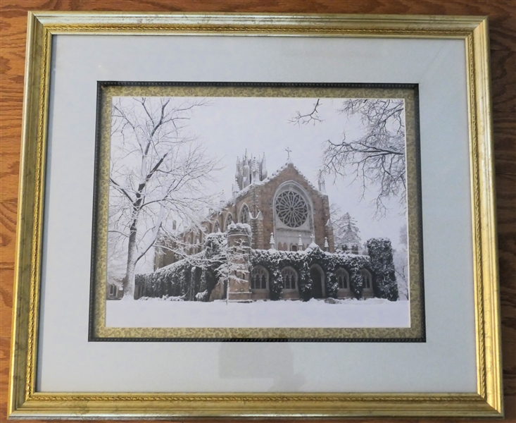 Beautifully Framed Photograph of "All Saints Chapel" in Sewanee Tennessee - Frame Measure 18" by 21" 
