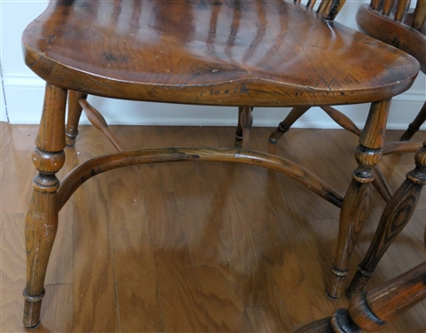 4 Oak Windsor Arm Chairs 