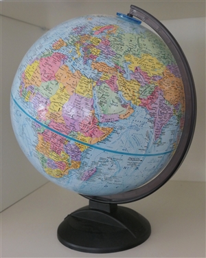 Replogle World Nation Series 12 Inch Diameter Globe with Black Plastic Stand 