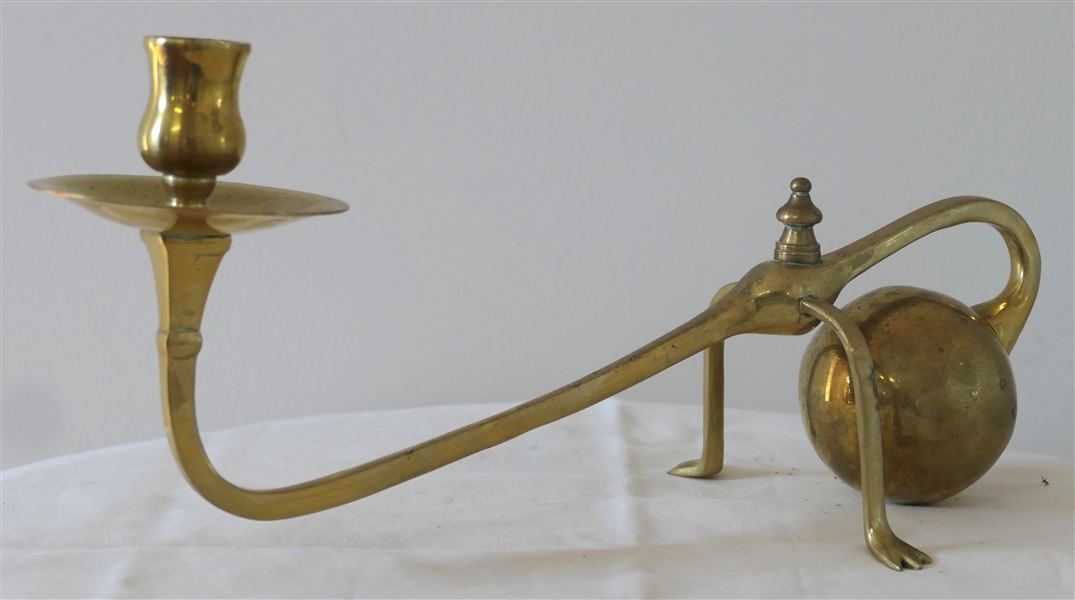 Benson Style Brass Cantilever Candle Stick - Heavy Brass Weight - Claw Feet - Candle Stick Measures 6" Tall 12" Long