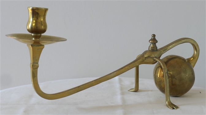 Benson Style Brass Cantilever Candle Stick - Heavy Brass Weight - Claw Feet - Candle Stick Measures 6 Tall 12 Long