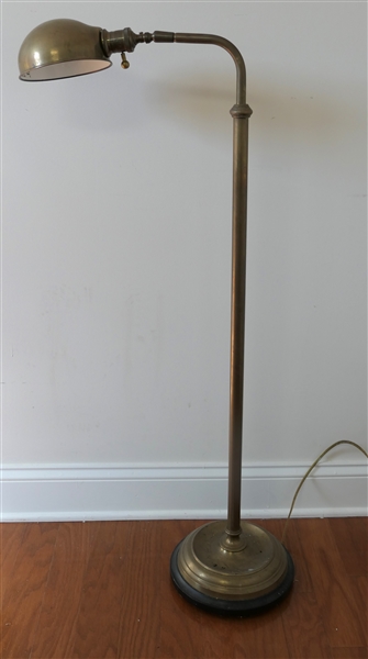 Nice Brass Visual Comfort & Co. Adjustable Height Floor Lamp - Brass Shade White Enamel Lined - As Pictured Lamp Measures 41" Tall 