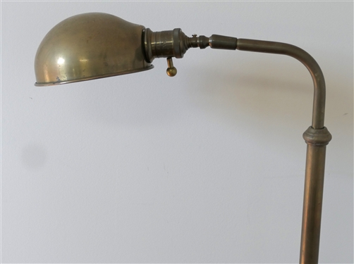 Nice Brass Visual Comfort & Co. Adjustable Height Floor Lamp - Brass Shade White Enamel Lined - As Pictured Lamp Measures 41 Tall 