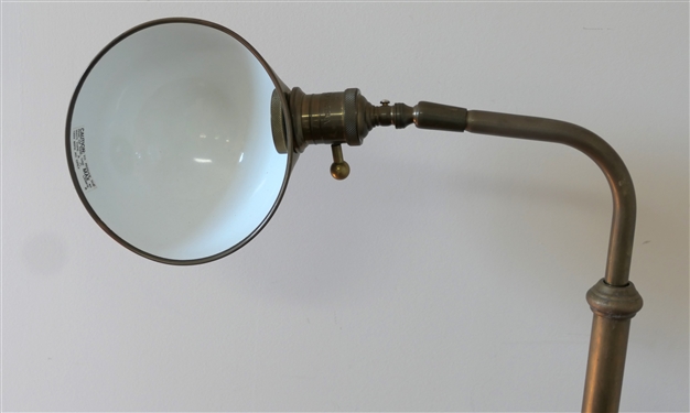 Nice Brass Visual Comfort & Co. Adjustable Height Floor Lamp - Brass Shade White Enamel Lined - As Pictured Lamp Measures 41 Tall 