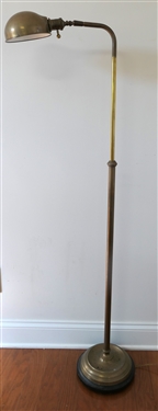 Nice Brass Visual Comfort & Co. Adjustable Height Floor Lamp - Brass Shade White Enamel Lined - As Pictured Lamp Measures 41 Tall 