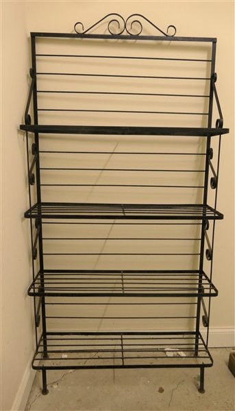 Iron Etagere -  4 Shelves - Scrolled Sides - Measures 73" Tall 36" Across