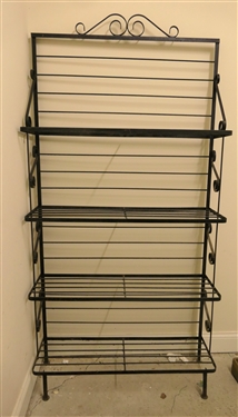 Iron Etagere -  4 Shelves - Scrolled Sides - Measures 73 Tall 36 Across