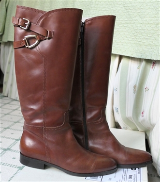 Cordani Brown Leather Tall  Boots - Gold Hardware - Very Minimal Wear - In Original Box - $525 Retail 