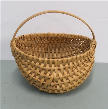 Smaller Oak Splint Egg / Buttocks Basket - Basket is 4 1/2 Tall 8 by 9 - Not Including Handle