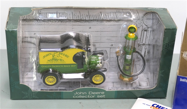 John Deere Collector Set - Car and Gas Pump - In Original Box and Durango Model Car Kit in Original Box