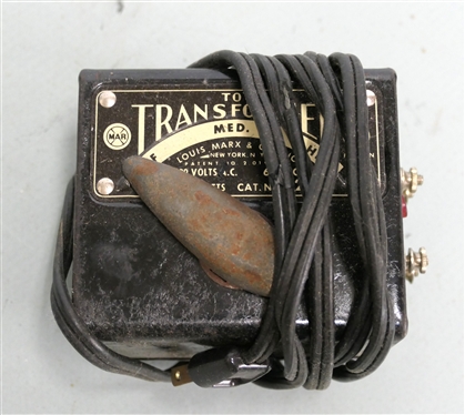 Marx Tin Litho Train Set - New York Central Lines Commodore Vanderbilt Engine, Rock Island Car, Tanker, Caboose, Other Cars, Track, and Transformer