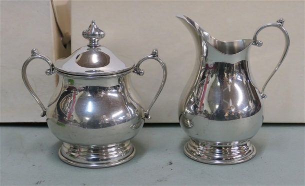 Shirley Pewter Shop - Williamsburg, VA -Hanle Distinctive American  Pewter Cream and Sugar Set in Original Box - Like New - Creamer Measures 5 Tall 